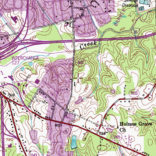 Topographic Map of Greensboro Fire Department Station 53, NC