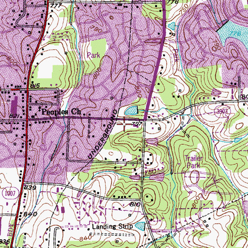 Topographic Map of Greensboro Fire Department Station 61, NC