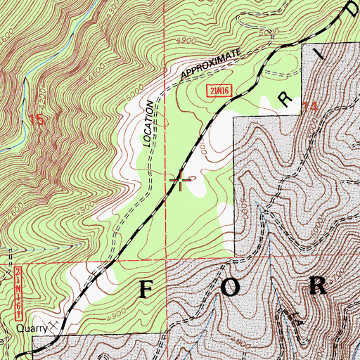 Topographic Map of Mooreville Ridge, CA