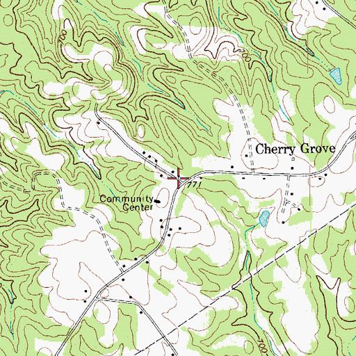 Topographic Map of Cherry Grove Volunteer Fire Department, NC