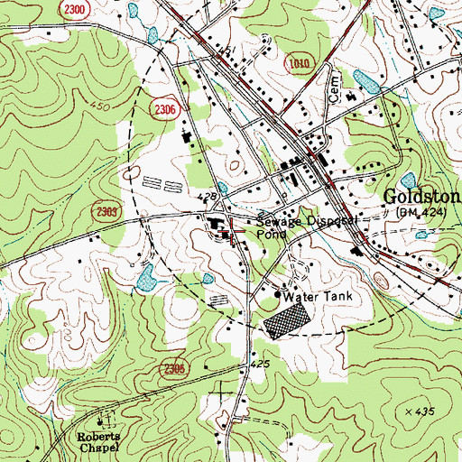 Topographic Map of Chatham County Fire Station 11 - Goldston Rural Fire Department, NC