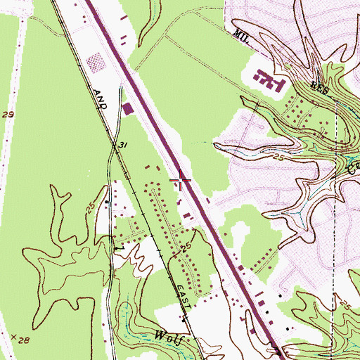 Topographic Map of Township Six Fire Department Station 2, NC