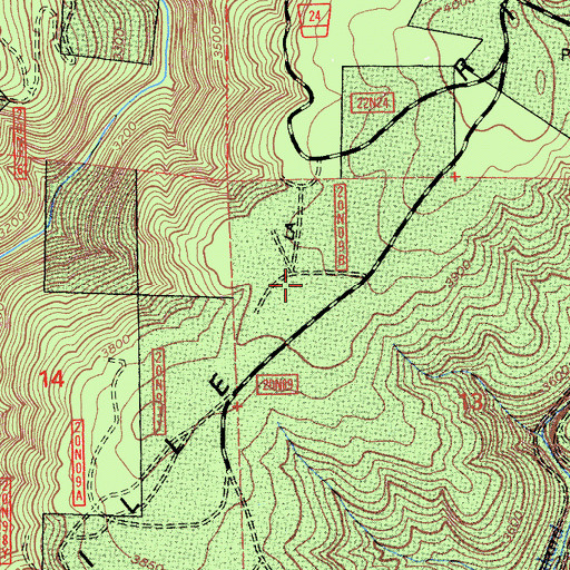 Topographic Map of Mooreville Ridge, CA