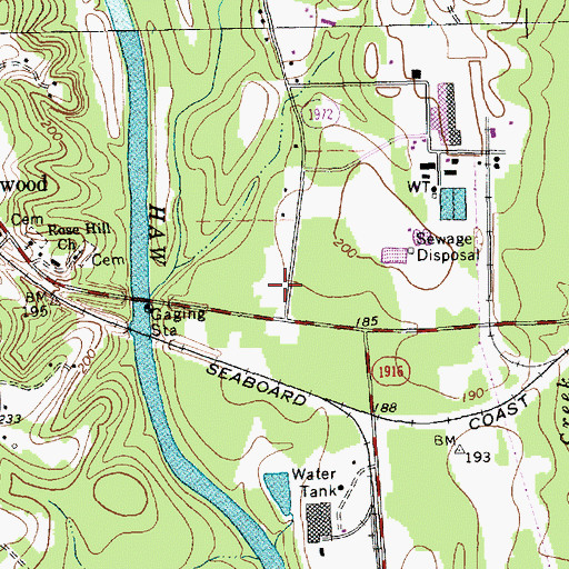 Topographic Map of Moncure Volunteer Fire Department, NC