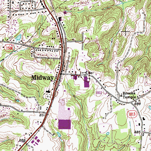 Topographic Map of Midway Fire and Rescue Department Station 86, NC