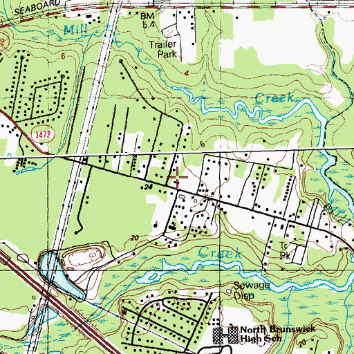 Topographic Map of Leland Fire and Rescue, NC