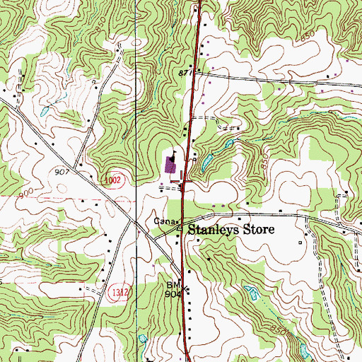 Topographic Map of William R Davie Volunteer Fire Department, NC