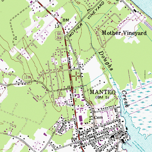 Topographic Map of Roanoke Island Volunteer Fire Department Station 17 North Station, NC