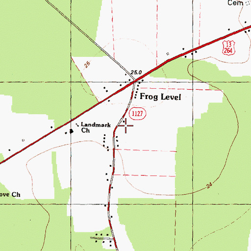 Topographic Map of Red Oak Community Rural Fire Department, NC