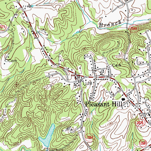 Topographic Map of Pleasant Hill Volunteer Fire Department, NC