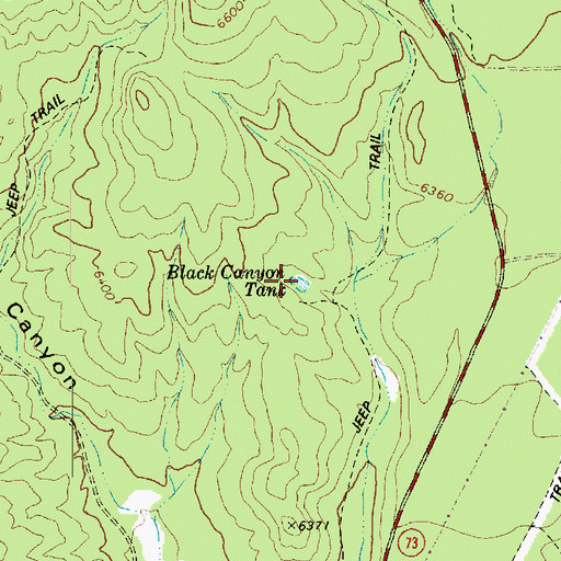 Topographic Map of Black Canyon Tank, AZ