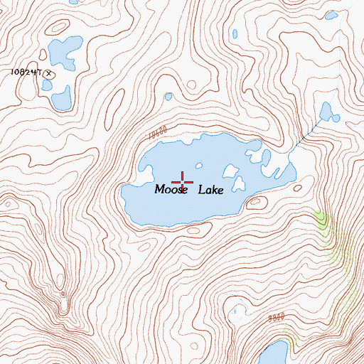 Topographic Map of Moose Lake, CA