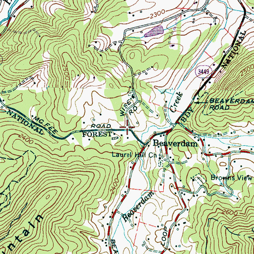 Topographic Map of Upper Hominy Volunteer Fire and Rescue Department Substation, NC
