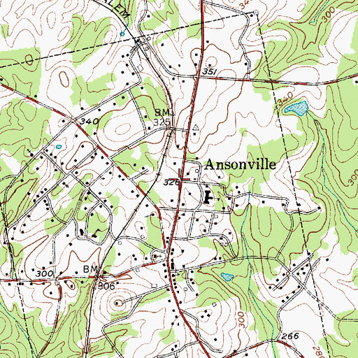 Topographic Map of Ansonville Fire Department and Rescue Squad, NC