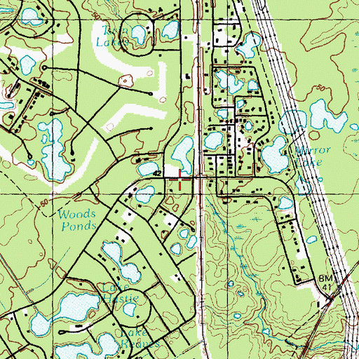 Topographic Map of Boiling Spring Lakes Volunteer Fire Department Station 3, NC