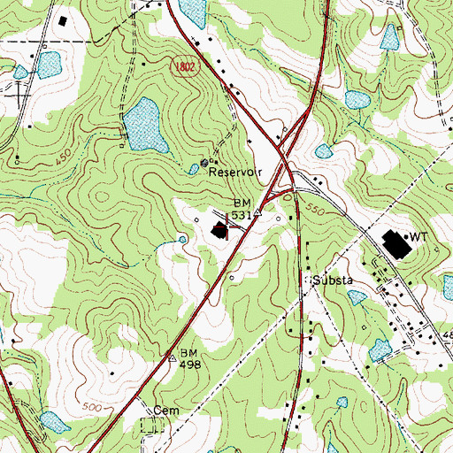 Topographic Map of Carthage Volunteer Fire Department, NC