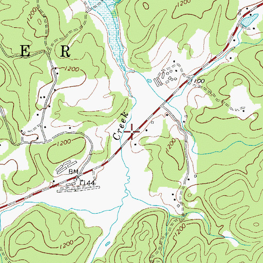 Topographic Map of Boomer Volunteer Fire Department, NC