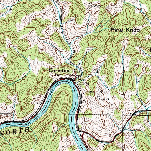 Topographic Map of Bradshaw Volunteer Fire Station Rescue Service, NC
