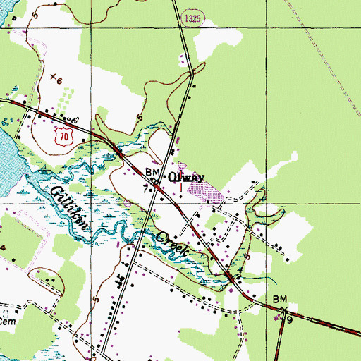 Topographic Map of Otway Volunteer Fire and Rescue Department, NC
