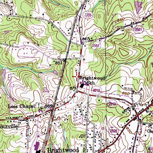 Topographic Map of Greensboro Fire District 13 Station 13, NC