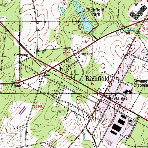 Topographic Map of Richfield Misenheimer Fire Department, NC