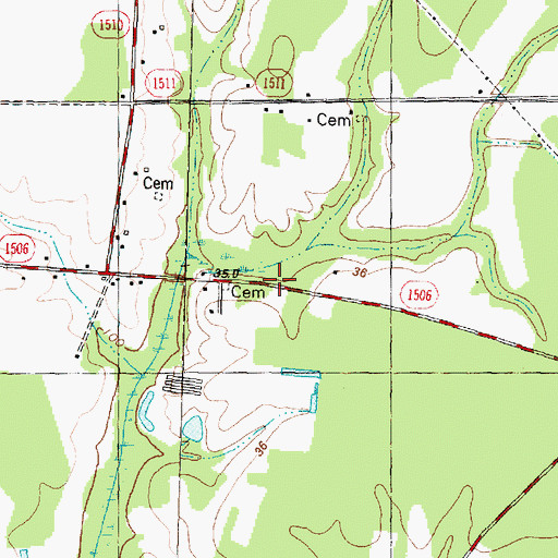 Topographic Map of Baker Town Fire Department, NC
