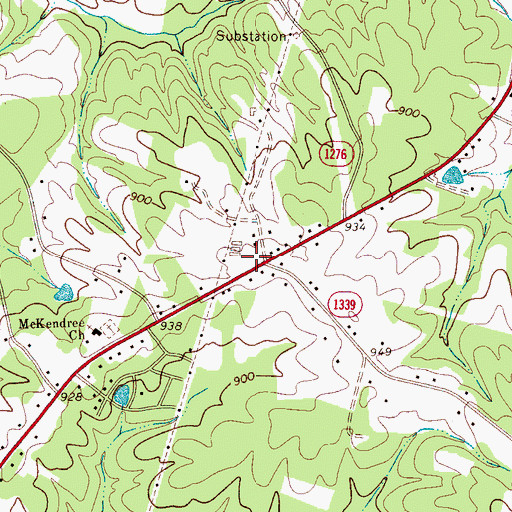 Topographic Map of North 321 Volunteer Fire Department, NC