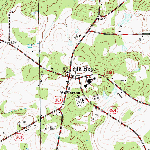 Topographic Map of Chatham County Fire Station 7 - Silk Hope Volunteer Fire Department, NC