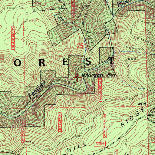 Topographic Map of Morgan Bar, CA