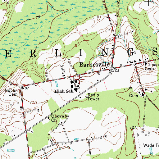 Topographic Map of Sterlings Township Volunteer Fire Department, NC