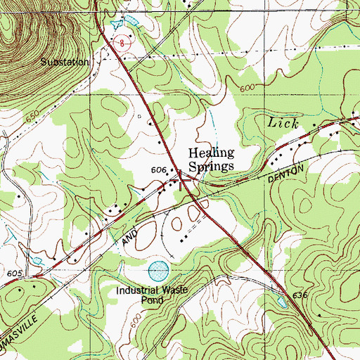 Topographic Map of Healing Springs Fire Department Station 48, NC