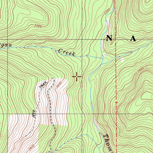 Topographic Map of Morgan Creek, CA