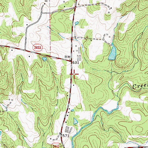 Topographic Map of Franklinville Fire Department Station 22, NC