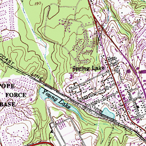 Topographic Map of Spring Lake Fire Department, NC