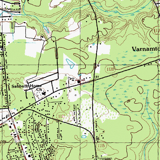 Topographic Map of Tri - Beach Volunteer Fire Department Station 1, NC