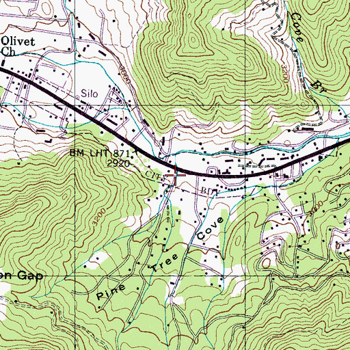 Topographic Map of Maggie Valley Volunteer Fire Department, NC