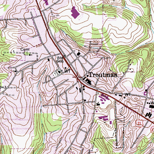 Topographic Map of Troutman Fire and Rescue, NC