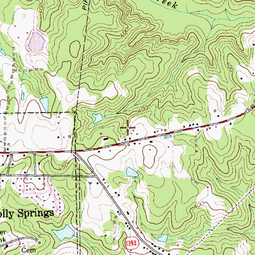 Topographic Map of Holly Springs Fire and Rescue Station 1, NC