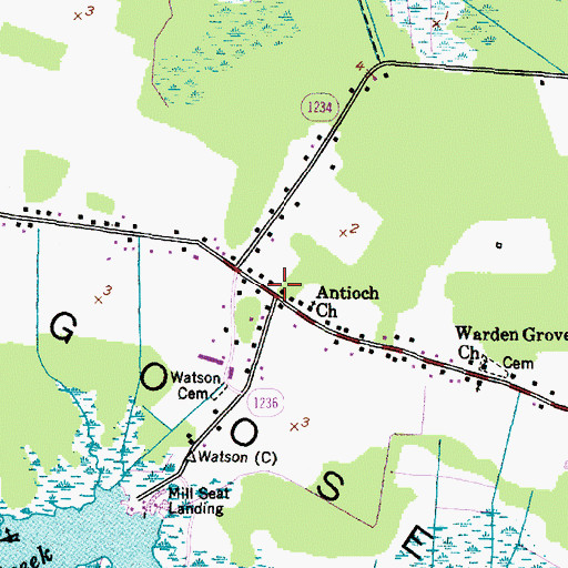 Topographic Map of Goose Creek Island Volunteer Fire Department, NC