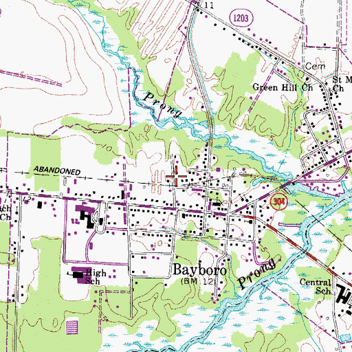 Topographic Map of Triangle Volunteer Fire Department, NC