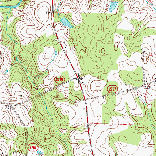 Topographic Map of Fire District 28 Gibsonville, NC