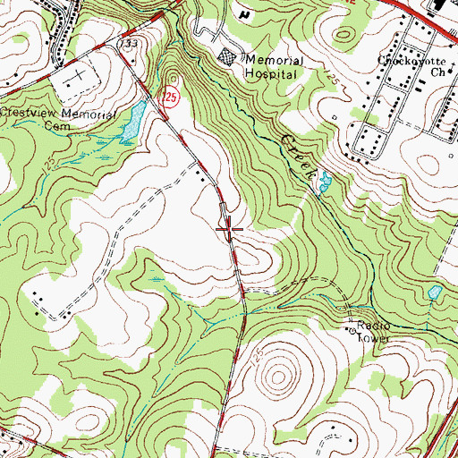 Topographic Map of Roanoke Rapids Fire Department Station 2, NC