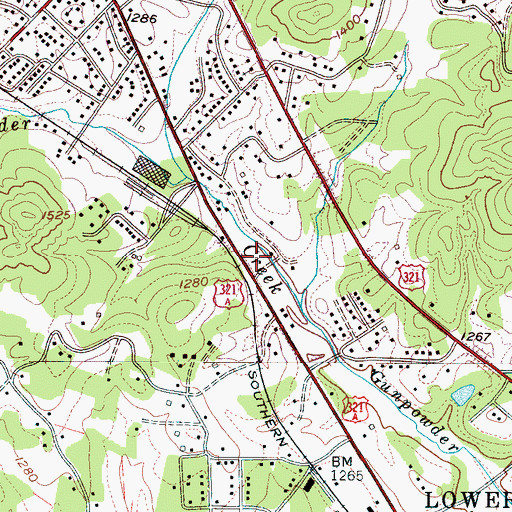 Topographic Map of Lenoir Fire Department Station 2, NC