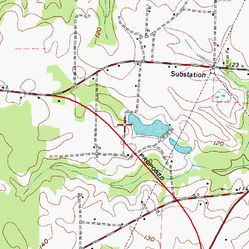 Topographic Map of Rocky Mount Fire Department Station 7, NC