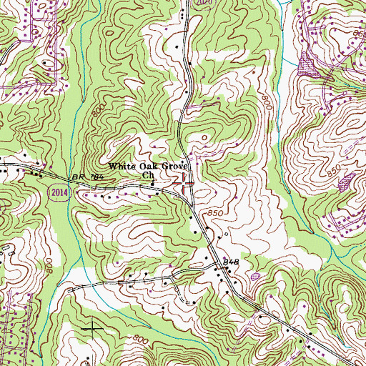 Topographic Map of Piney Grove Volunteer Fire and Rescue Department, NC