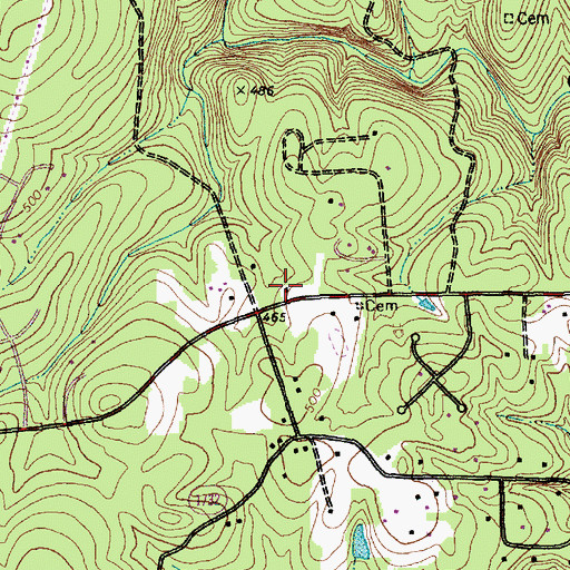 Topographic Map of New Hope Fire Department Station 1, NC