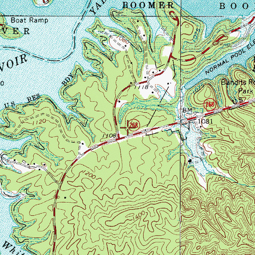 Topographic Map of Goshen Volunteer Fire Department, NC