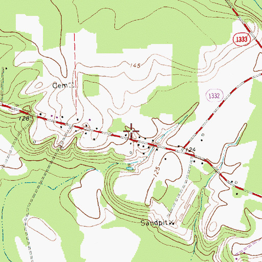 Topographic Map of Little River Volunteer Fire Department, NC