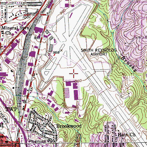Topographic Map of Forsyth County Fire Department, NC