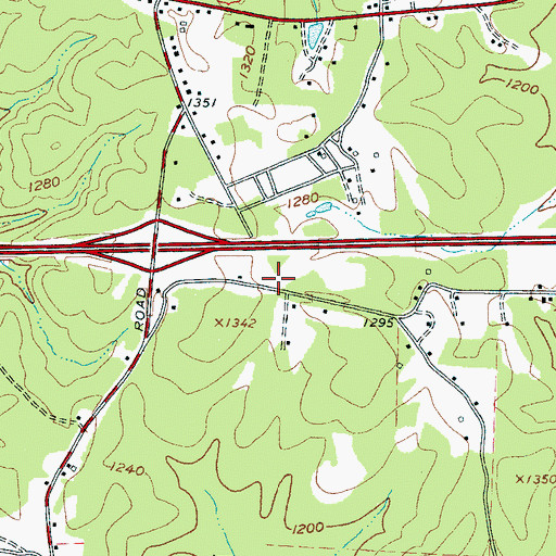 Topographic Map of West End Volunteer Fire Department, NC
